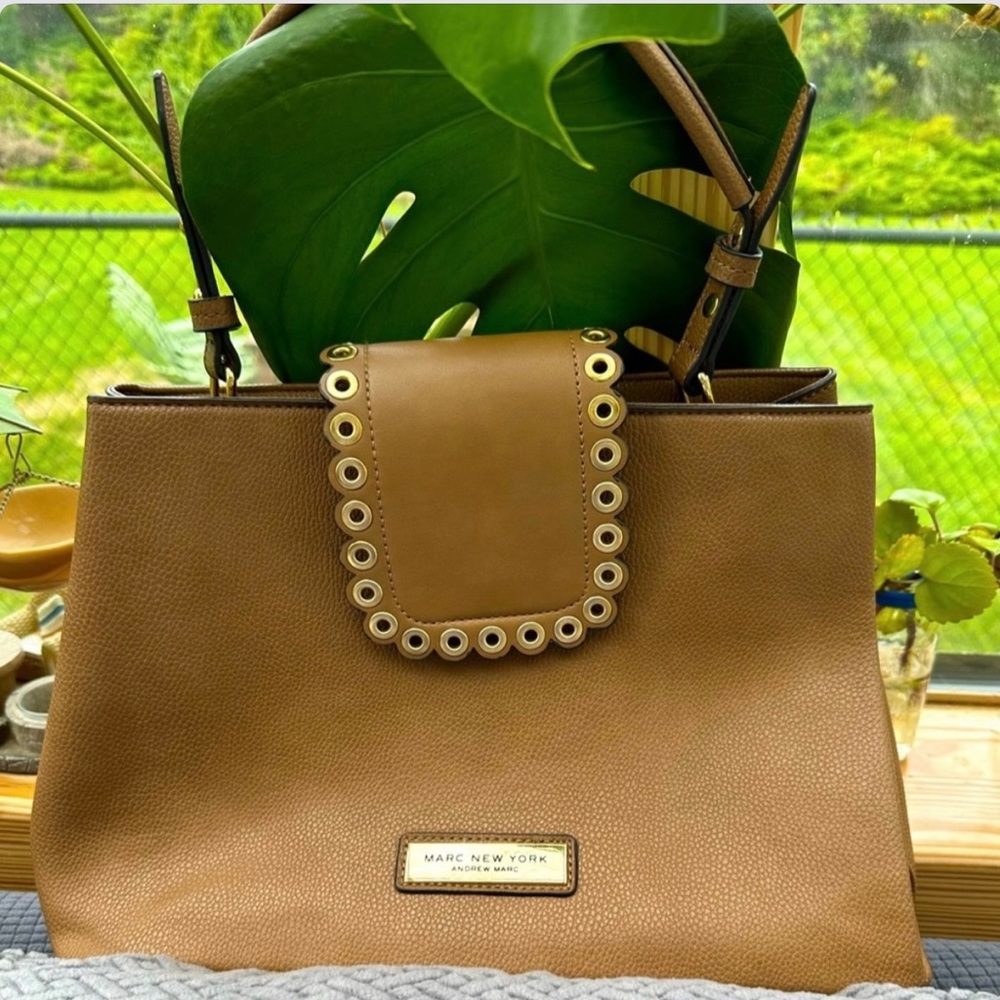 Marc New York Brown Pebbled Leather Handbag